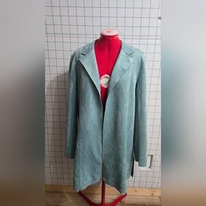 Philosophy Women's Long Suede Jacket - Light Blue